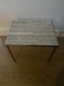 Vintage travertine chrome side table