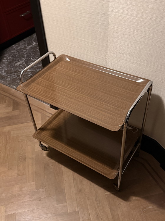 Desserte Mid Century (pliable) – Chrome, Wood (photo 2 of 5)