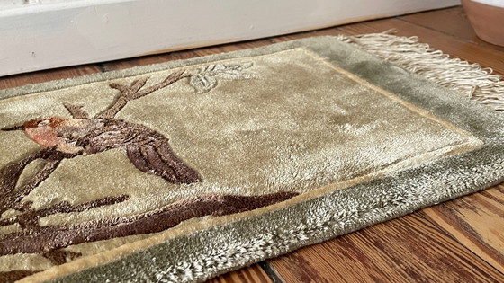 Image 1 of Vintage zijden vogelkleed - 75x28cm