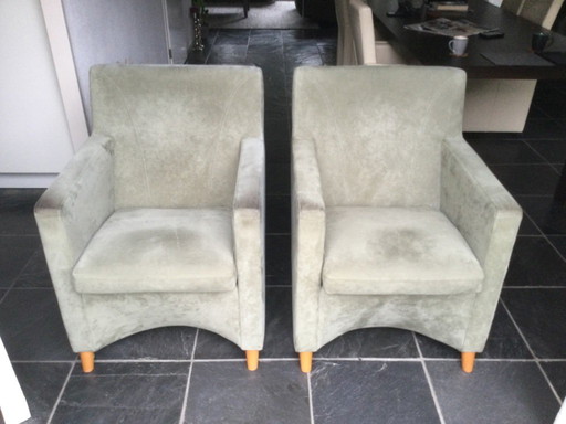 2 Sessel, Dolcinea-Stoff, Alcatara Leolux