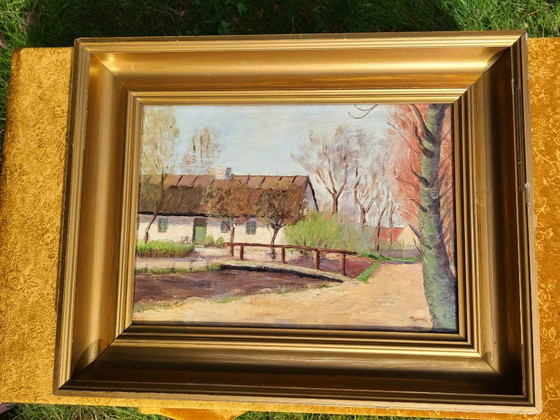 Original Double-Sided Oil Painting - Mid-Century – Paintings & Drawings, Canvas (photo 4 of 12)