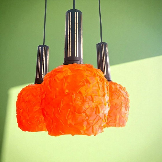 Image 1 of Orange Cascading Spaghetti Hanging Lamp, 1960s