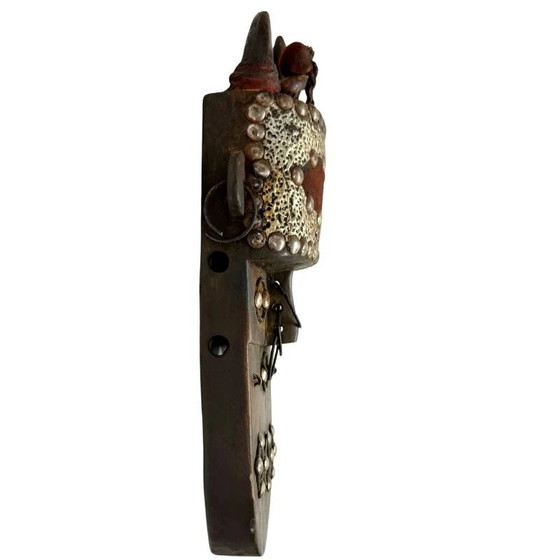 31 cm Antique Wooden Marka Mask Brass | Exclusive Wall Art | 500g – Sculpture, Iron, Copper (photo 3 of 4)