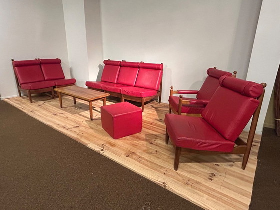 Image 1 of Set da salotto modulare in pelle della metà degli anni Sessanta (9 pezzi)