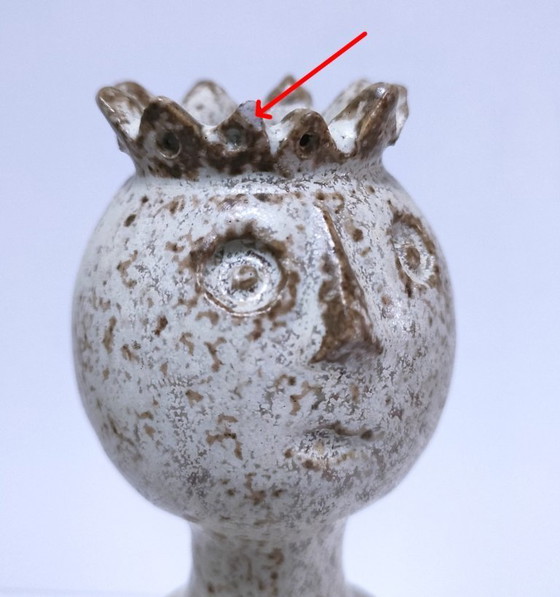 Image 1 of candelabro antropomorfo de cerámica firmado "p