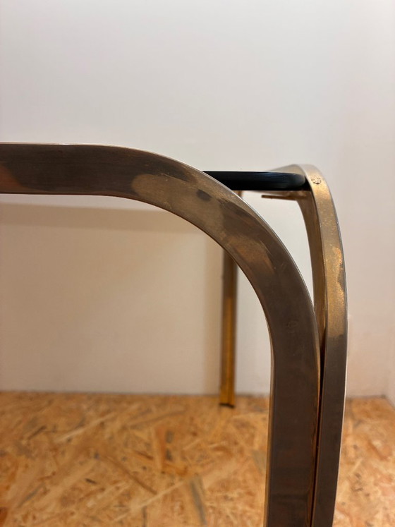 Salontafel of bijzettafel van rookglas en verchroomd metaal – Metal (photo 8 of 8)