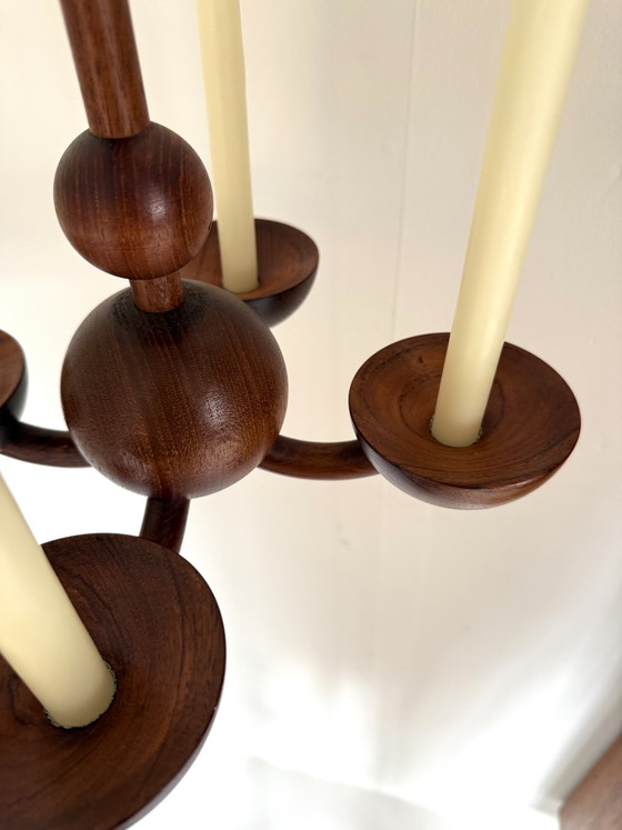 Image 1 of Vintage teak hanging candlestick, Denmark '60s