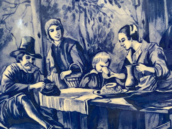 Image 1 of Regina Pottery Factory - Set of Delft Blue hand-painted wall plates