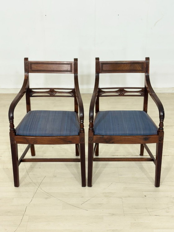 Chaise de salle à manger anglaise élégante | Chaise de bureau | Chaise en acajou | Chaises vintage (photo 3 of 15)