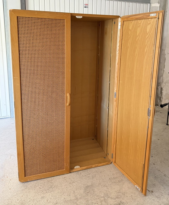 Armoire Vintage Derk Jan De Vries – Années 1960/70 – Bois Et Cannage – Wood (photo 6 of 14)