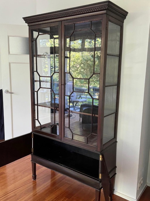 Vitrina inglesa, librería, caoba cubana, circa 1850