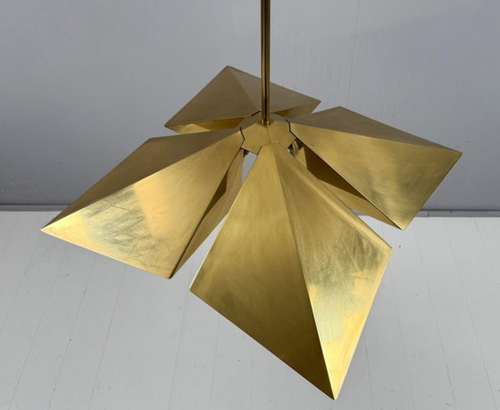 Image 1 of Lampada a sospensione/soffitto in ottone di Vereinigte Werkstätten, Germania, anni '70