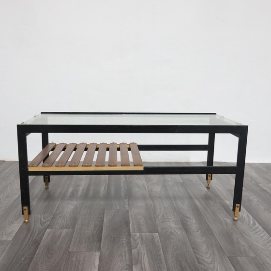 Image 1 of Sant'Ambrogio & De Berti houten salontafel uit de jaren 60, modern design