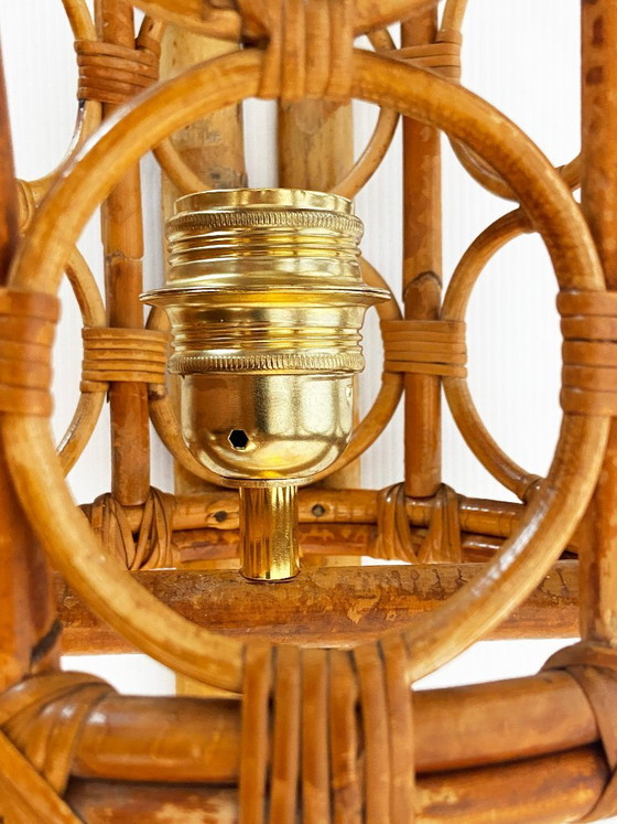 Mid-Century Rotan Wandlampen — Louis Sognot Stijl – Rattan (photo 21 of 22)