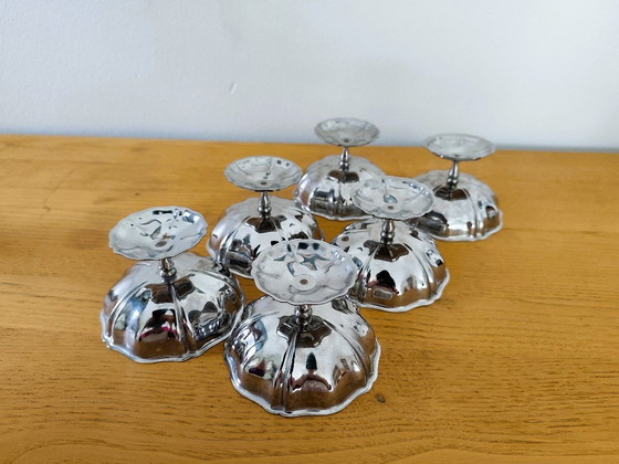 Image 1 of Set di 6 coppette per gelato in acciaio inox