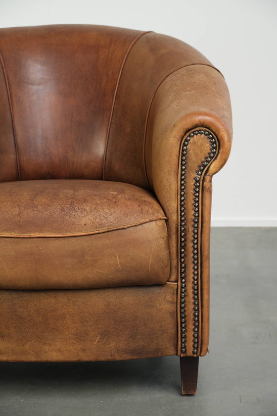 Geleefde schapenleren clubfauteuil met een mooi vintage patina en een comfortabele zit – Leather (photo 9 of 13)