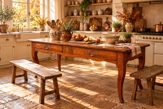 Escritorio de Olmo Macizo del Siglo XVIII Época Luis XV – Mesas de comedor, Madera (photo 17 of 18)