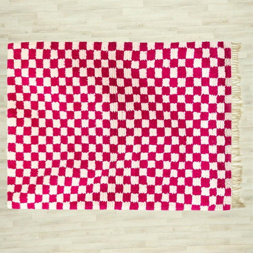 Tapis Berbère Marocain Avec Des Carreaux Rose 240/130cm – vloerkleden en tapijten, Wool
