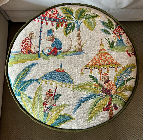 Image 1 of Pouf/table d'appoint/tabouret de bar fait main neuf