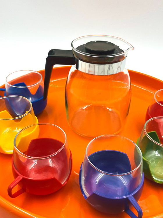 Multicolor Space Age Coffee Service, Table accessories, Glass, Plastic, Orange, Pop Art (photo 6 of 13)