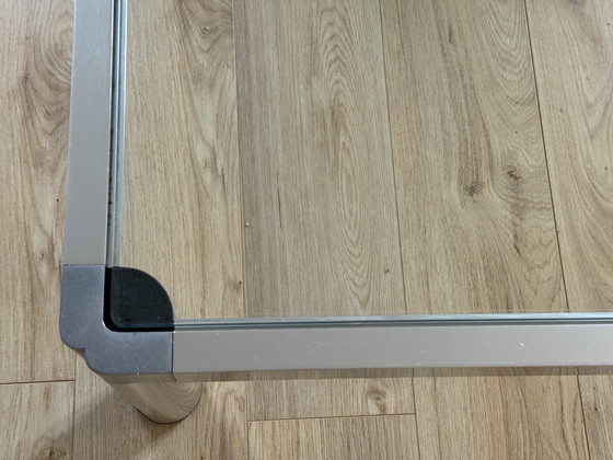 Image 1 of Table basse en aluminium style Metaform | Design moderne néerlandais | 100×100 cm | Années 1970