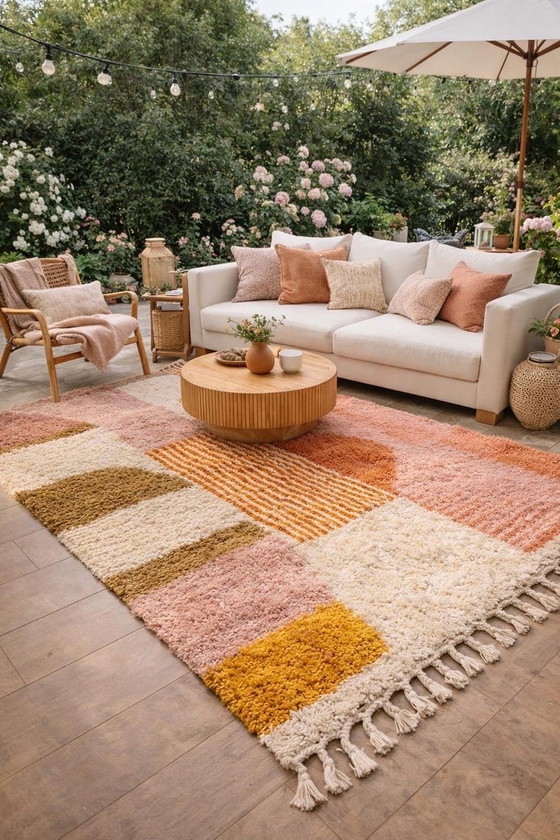 Image 1 of Tapis en laine Marocain d’atlas artisanale traditionnelle 2/3 m