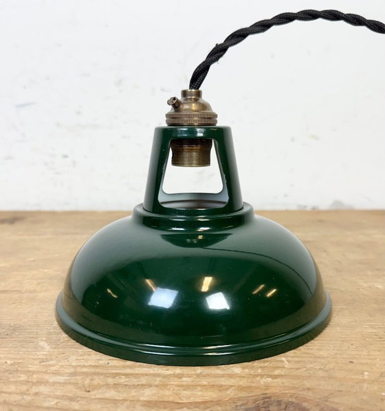 Image 1 of Lampada da soffitto vintage industriale dipinta di verde, anni 2000