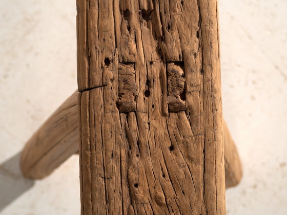 Antieke Iepenhouten Bank, China, circa 1900, Bankjes, Rustic (foto 5 van 8)