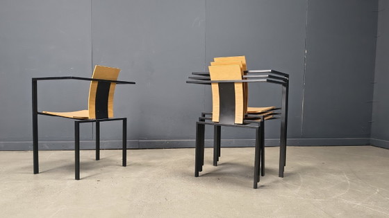 Image 1 of Postmoderne eetkamerstoelen van Karl Friedrich Förster voor KFF, jaren 80, set van 6