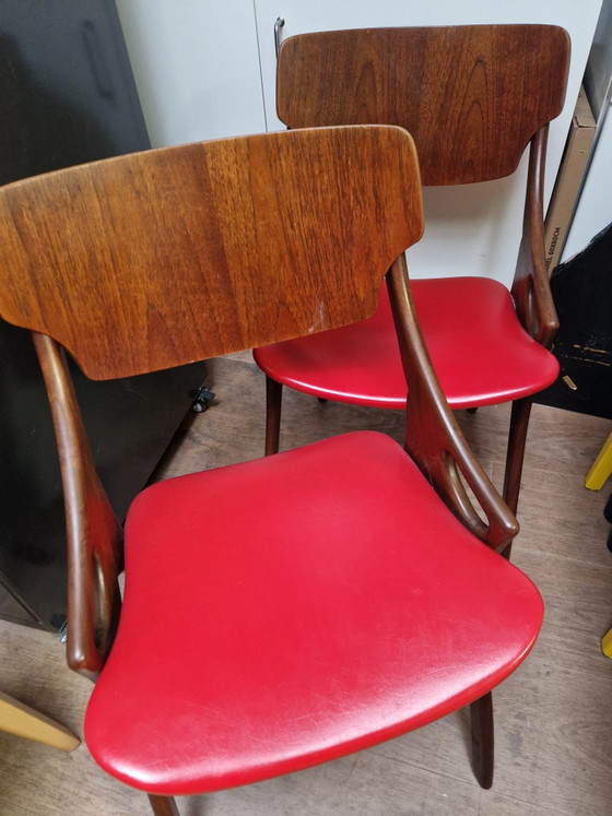 2 Sedie Arne Hovmand Olsen – Sedie da pranzo, Wood, Skai (photo 3 of 6)