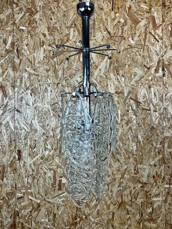 Image 1 of 60s 70s kroonluchter Kroonluchter "Ragnatela" Murano glas Italië Space Age