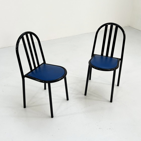 Image 1 of Blauw stoffen stoel No.222 van Robert Mallet-Stevens voor Pallucco Italia, 1980S