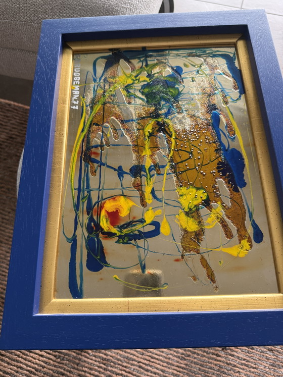 Œuvre d'Art Abstraite Vintage sur Miroir 'Bruggeman 77' – Lithographies et sérigraphies, Glass (photo 5 of 5)