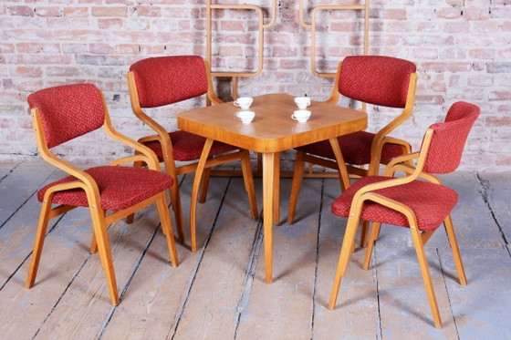Ensemble de dix chaises originales de style Mid-Century, par Ludvik Volak, en érable, République tchèque, (photo 10 of 16)
