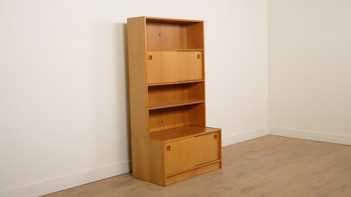 Armoire murale vintage | Bibliothèque | Chêne | Portes coulissantes