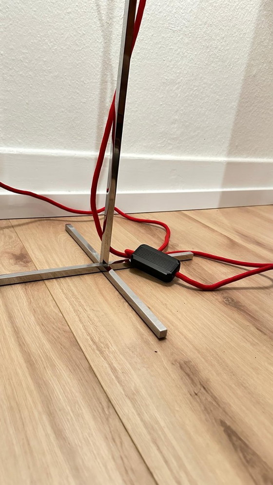 Image 1 of  NEMO Thuban Terra: chroom/vintage vloerlamp Hannes Wettstein