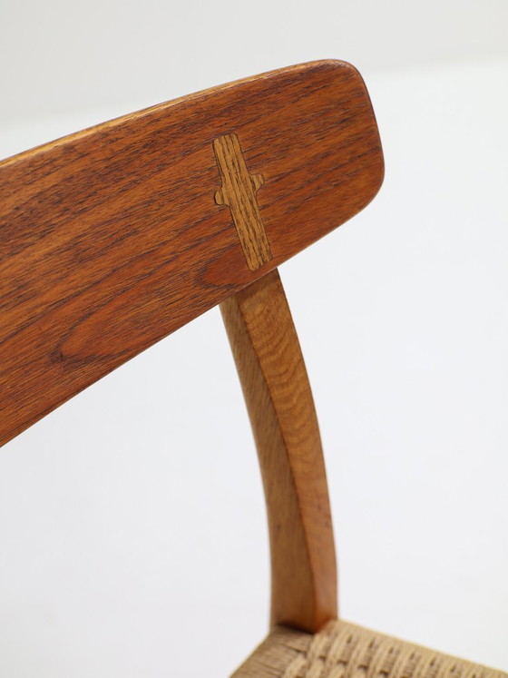 Image 1 of 4x Eetkamerstoelen Hans Wegner CH23 Carl Hansen teak eiken 1950s