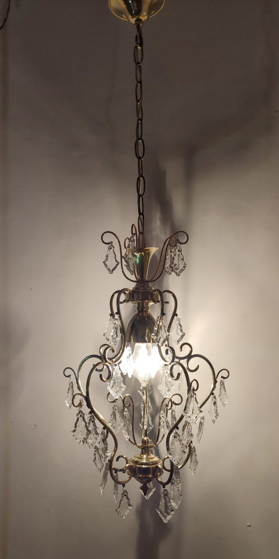 Image 1 of Plafonnier en cristal - Espagne, années 1950