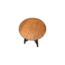 Vintage round solid oak side table, 1950s
