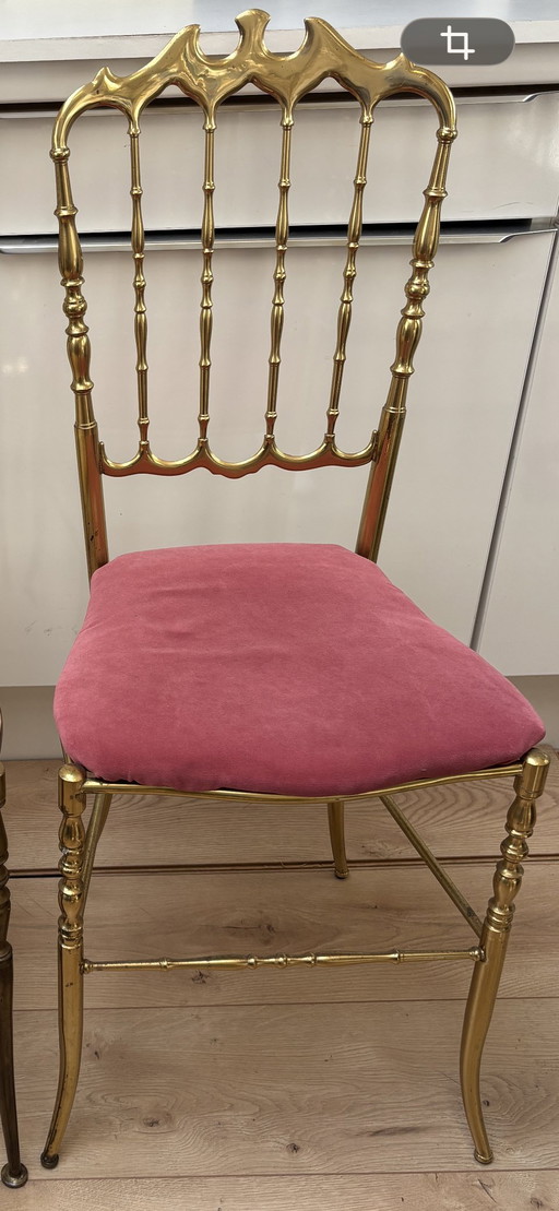 4 Chiavari Esszimmerstühle aus Messing