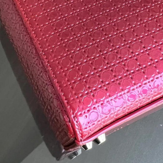 Image 1 of DIOR LADY MINI - Kalbsleder, Mikro-Cannage, Metallic-Rosa, Silberne Beschläge, Verstellbarer Riemen
