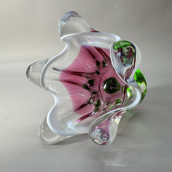 Image 1 of Vintage Czech Art Glass Vase – Attributed to Josef Hospodka – Chribska – Sommerso – 1960s