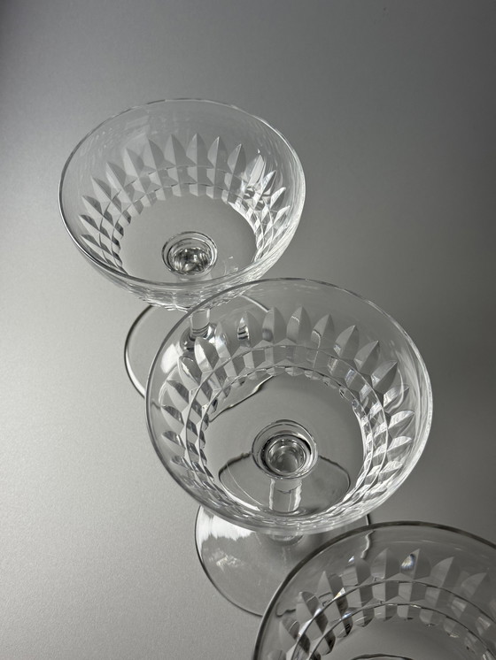 Image 1 of Val Saint Lambert - Set di 6 coppe di cristallo - Servizio Mery. Art Déco anni '40