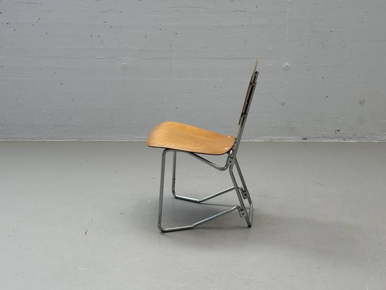 Image 1 of Set van 3 Armin Wirth klapstoelen van gevormd multiplex, Zwitserland, jaren 1950/60.