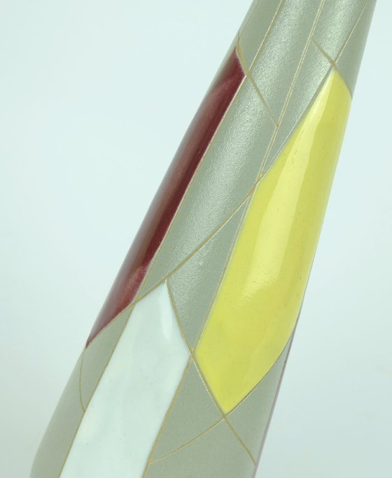 Image 1 of Vintage Jasba vaas uit het midden van de 20e eeuw, Verona-patroon, model 599 uit 1957.