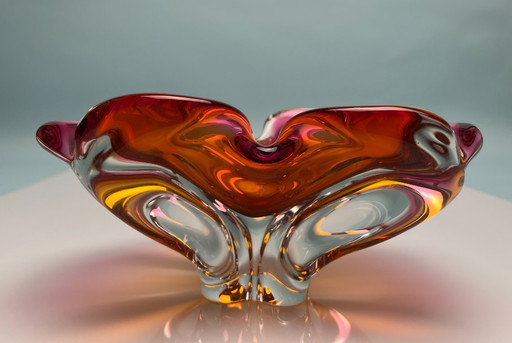 Vintage Art Glasschale von Josef Hospodka für Chribska Glassworks, 1970er