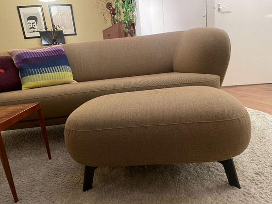 Image 1 of Leolux Flint bank, 3-zits + hocker in Re-wool 458 