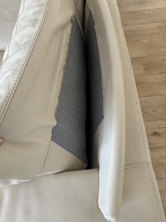 Image 1 of Sofalux design witte leren bank