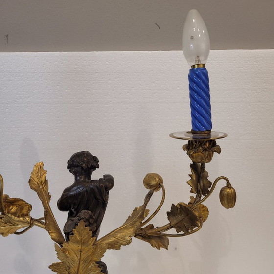 Image 1 of Candelabro / Lampada, ormolú e porcellana, Victor Paillard, Napoleone III, 1870 - Francia