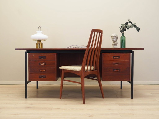 Teak desk, Danish design, 1970s, manufacturer: Denmark